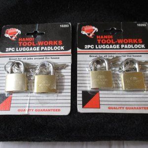 Lot of 2 Packages of Luggage Padlocks by Handi Tool Works
